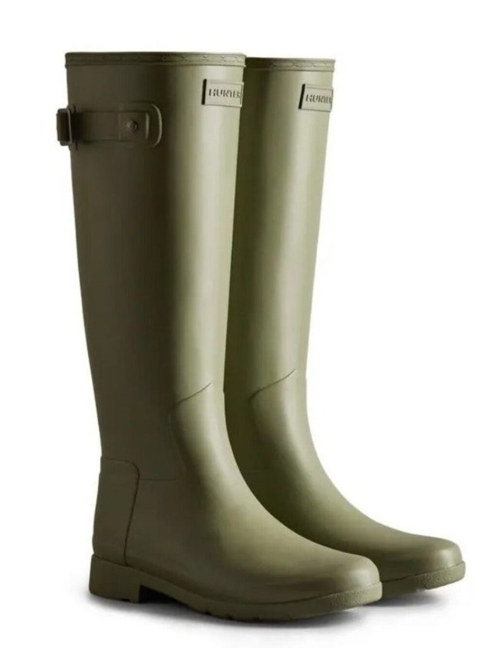 Hunter Refined Tall Vertical Quilt Boot Green Women's Rain Boots 42 US 10 New